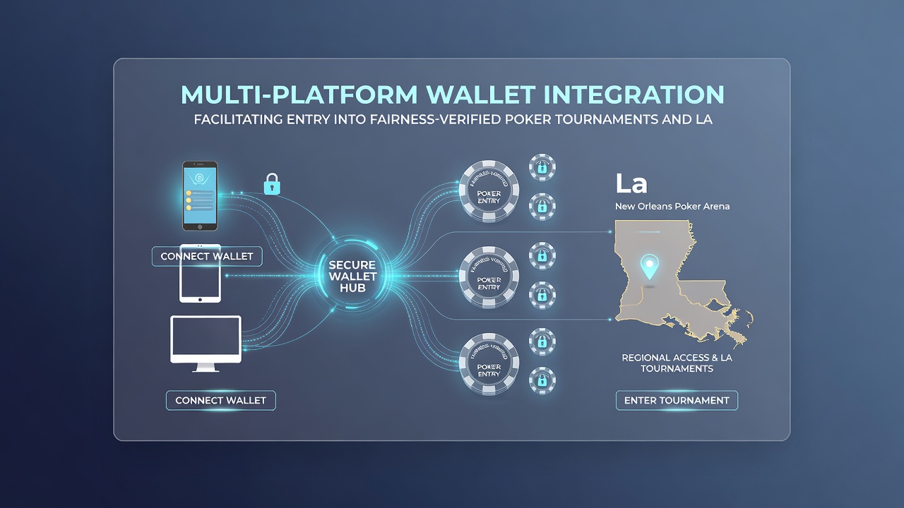 Illustration von gestaffelten Bonussystemen und Wallet-Synchronisation in Ethereum-basierten Poker-Events