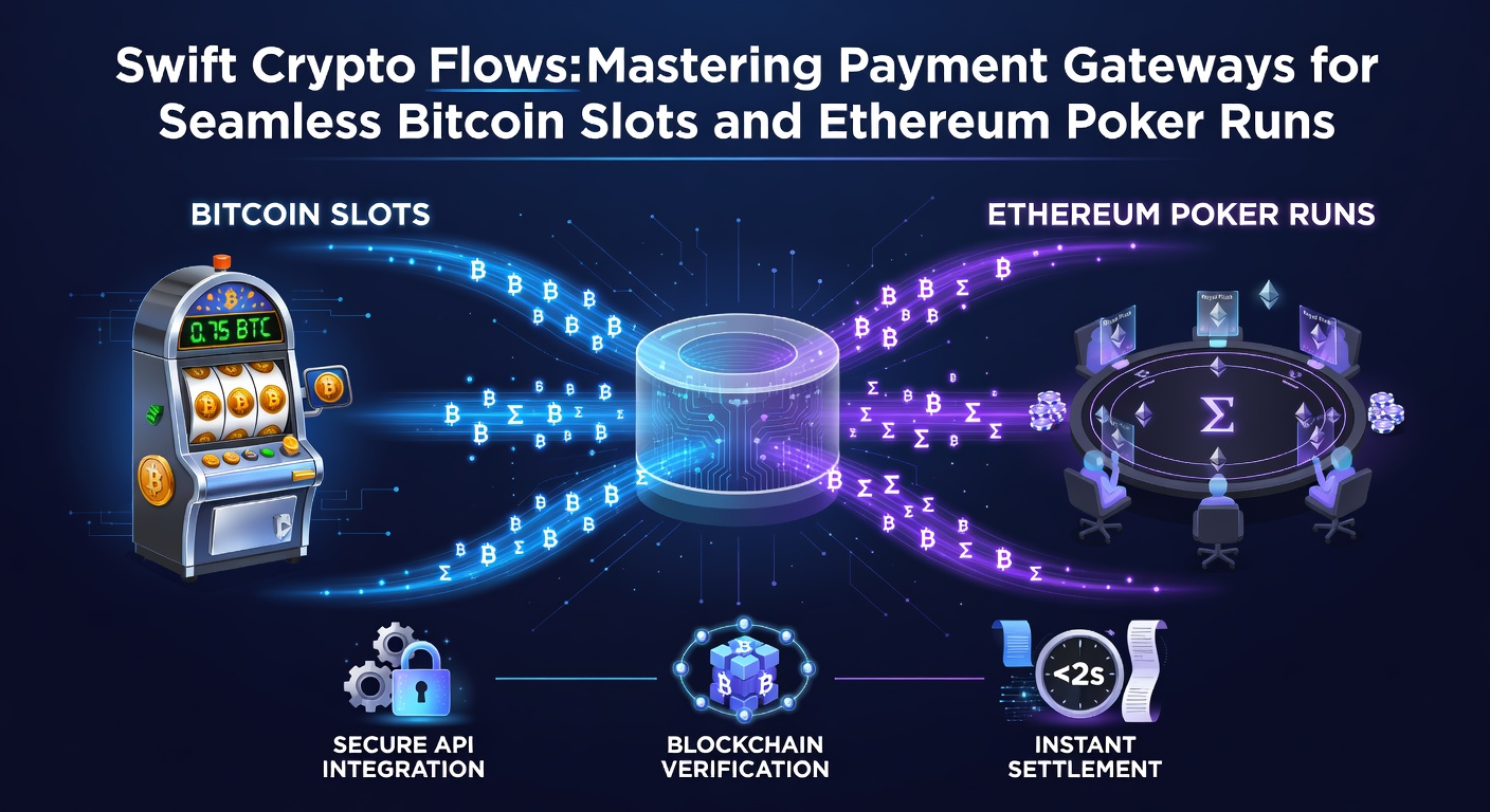 Detaillierte Visualisierung eines Zahlungsflusses mit Bitcoin-Lightning und Ethereum-Layer-2 in einem dynamischen Casino-Szenario